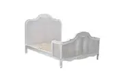 Alice Queen Size Bed Frame Rattan Timber Wood Mattress Base Distressed White