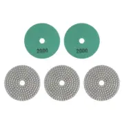 5pcs 4" Grit 2000 Diamond Polishing Pad Wet/Dry for Stone Concrete Marble Quartz