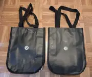 2x Lululemon Reusable Shopping Tote Bag Small Black (Small defect) read
