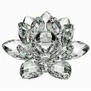 3" High Quality Clear Crystal Lotus Flower with Gift Box USA Seller