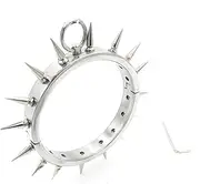 Stainless steel SM bondage collar with spike lockable collar sex collars neck restraint O-ring role play accessories restraint sex toys for men women