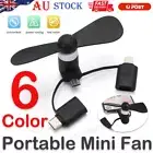3 In 1 Mini Fan Portable Cell Phone USB Quiet Small Fan for iPhone Android TypeC