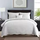 Chic Coverlet Bedspread Set Comforter Quilt Queen King Super King Size Bed White