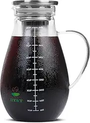 BTäT- Cold Brew Coffee Maker, Iced Coffee Maker, 2 Liter (2 Quart, 64 oz), Iced Tea Maker, Cold Brew Maker, Tea Pitcher, Coffee Accessories, Iced Tea Pitcher, Cold Brew System, Cold Brew Pitcher