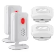 Waterproof Motion Sensor Door Bell Welcome Chime Alert Detector Gate Entry 2pcs