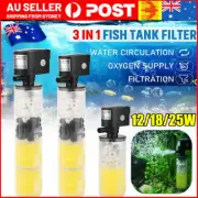 3 in 1 Fish Tank Filter Pump Aquarium Submersible Internal Water 1300-3500L/H