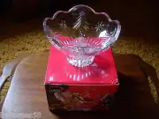 MIKASA 6" FOOTED BOWL "CHRISTMAS NIGHT" CRYSTAL NIB