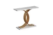 Artiss 100cm Console Table Marble Effect White&Gold