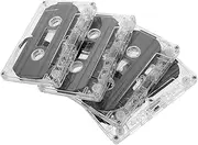 Toyvian 4pcs 30 Clear Audio Cassette Tapes Blank Recording Tapes for Music and Speech for Teaching and Projects Includes Display Case for Easy Storage