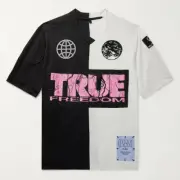 Alexander McQueen McQ Appliquéd Panelled Mesh Jersey Sz L