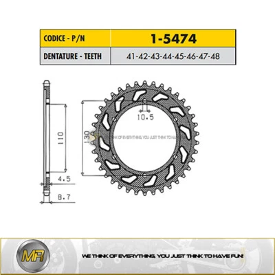 FOR MUZ 1000 SF 2005 STEEL REAR SPROCKET SUNSTAR PITCH 530 WITH 43 TEETH