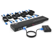 KVM Switch HDMI 8 Ports, MT-VIKI 4K@30Hz Rackmount USB HDMI KVM Console 8 in 1 O
