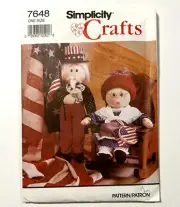 Simplicity pattern 7648 Uncle Sam & Betsy Ross patriotic doll decorations