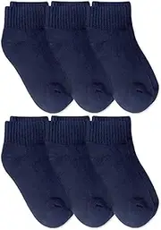 [Jefferies Socks] Boy's Seamless Cushion Sport Quarter Ankle Socks 6 Pair Pack