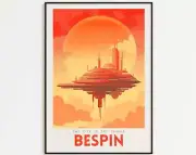 Star Wars Planet Bespin Travel Poster Vintage Print Ideal As A Gift Star Wars