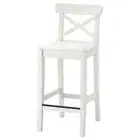 IKEA INGOLF bar stool with backrest 40x45x91 cm white