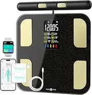RUNSTAR Scale for Body Weight, High Accurate Digital Body Fat Scale with 8 Electrodes Composition Analyzer with Heart Rate Heart Index Body Balance Extra Large Display 400Lb, White (FG2001)