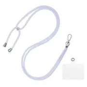 Phone Lanyard Adjustable Neck Lanyard with Transparent Patch Light Blue