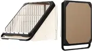Bathroom Mural Storage Cabinet Clothes Folding Storage Organizer, Wall Mounted Waterproof Mirror Storage Box Large Capacity Hanging Organizer for Space Saving,Black