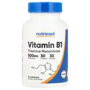 Nutricost, Vitamin B1, 500 mg , 30 Capsules