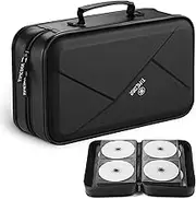 CD Case DVD Holder Storage: 144 Capacity DVD Cases Organizer Portable Wallet Storage - CD Plastic Protective Carrying Binder for Home Travel (Black)