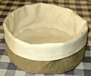 Basket Bread. Linen Bread Bag. Food Storage. Vegan Reusable Bags. Grey Cream