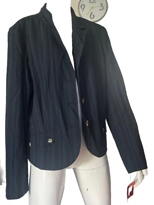 Isaac Mizrahi blue quilted Blazer, Size 16