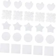PartyKindom 50 Pcs Plastic Canvas Sheets for Cross Stitch and Embroidery Smooth Surface Mesh for DIY Crafting Knit and Crochet Projects Heart Square Pentagram Round Shapes