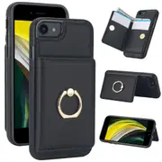IPhone 7 Plus/IPhone 8 Plus Case With Card Holder,Military Grade Drop Protection,Durable Shockproof Cover-Black