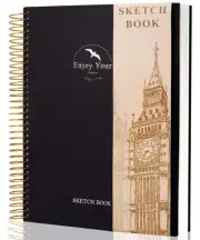 Hardcover Sketchbook for Drawing 8.5 x 11 Spiral Sketch Book for Adults Women...