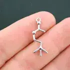 BULK 20 Acetylcholine Molecule Charms Antique Silver Tone - SC5289