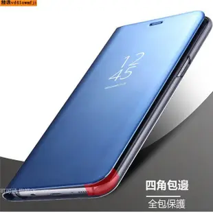 0e 休眠手機殼套ote8 S10 S皮套 note9 n三星鏡面 智能皮套 立式帶支架全透視感應9+ S10+ S1