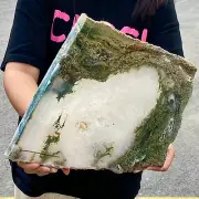 7.31LB Natural agate water grass quartz Slice polishing healing meditation