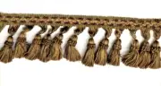 (SOLD BY THE YARD) 3.5" Tassel Fringe Trim Gold with Purple