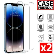2xTempered Glass Screen Protector For iPhone 15 14 13 12 11 Pro XR XS Max 8 Plus