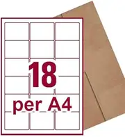 [18 Per Page] A4 Self Adhesive Address Labels Laser Inkjet Print Mailing Stickers Label 63.5 x 46.6mm 40 Sheets 720 Labels
