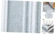 Chenille Bathroom Rug Extra Soft Fluffy, Striped 17"x24" Light Cyan and White