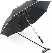 Walking Stick Umbrella Sunny Umbrella Non-Slip Reinforcement Long Handle Walking Stick Umbrella Detachable with Reflective Strip