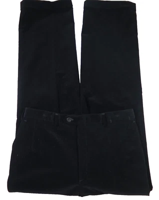 Brioni Cannes Mens Corduroy Solid Black Italian Casual Slack Pants 32x31 NWT NEW