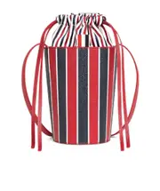 Thom Browne RWB-Striped Mini Bucket Bag One size red