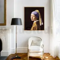在飛比找Yahoo!奇摩拍賣優惠-可開發票 戴珍珠耳環的少女床頭掛畫璞圖臥室裝飾畫人物油畫肖像