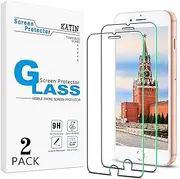 KATIN (2-Pack) Screen Protector For Apple iPhone SE 2020, iPhone 8, iPhone 7, iPhone 6S, iPhone 6 Tempered Glass, Anti Scratch, Bubble Free, 9H Hardness