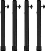 4 Pack Table Leg Extenders, 17.3in Adjustable Folding Table Leg Risers for Folding Tables, Heavy Duty Steel Table Leg Extensions with Rubber Pad, for Straight and Bent Legs