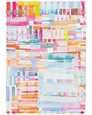 Linon Motif Printed Soft Swatch Area Rug