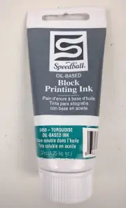 Speedball Art Products 3459 Turquoise Oil Based Block Printing Ink 37cc 1.25 oz