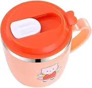 EXHUMKY Boy Girl Straw Cup Double Layer Insulation Safe Easy to Hold Stainless Steel Sippy Cup for Milk
