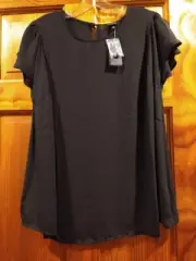NEW Torrid Georgette Dolman Flutter Short Sleeve Blouse Top Size 00