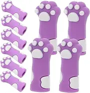 Beatifufu 10pcs Cat Paw Shape Knitting Needle Protector Soft Silicone Nipper Cover for Nail Cuticle Scissors Manicure Tools Tweezers Reusable Fit