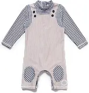 [Mazuliso] Baby Boy Swimsuit UPF50+ One Piece Long Sleeve Sunsuit with One Zip