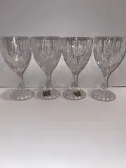 4 Retired MIKASA Park Lane Crystal Wine Glasses Stems 6 3/8 Stemware Mint! NIB!